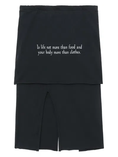 Our Legacy Navy Slashed Midi Skirt
