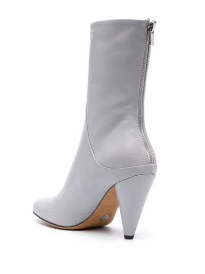 Proenza Schouler Woman Ankle Boots Light Grey Size 8 Leather