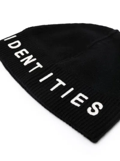 Random Identities Slogan-embroidered Ribbed-knit Beanie