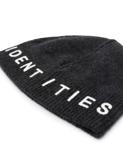 Random Identities Slogan-embroidered Ribbed-knit Beanie