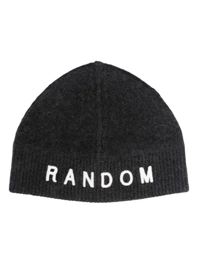 Random Identities Slogan-embroidered Ribbed-knit Beanie