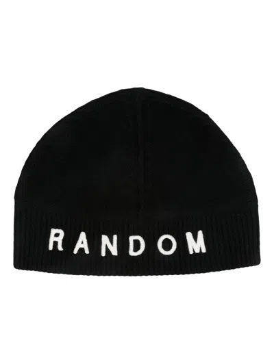 Random Identities Slogan-embroidered Ribbed-knit Beanie