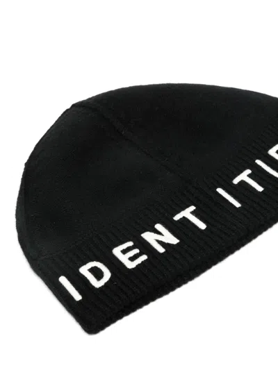 Random Identities Slogan-embroidered Ribbed-knit Beanie
