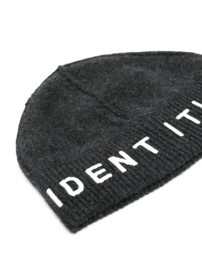 Random Identities Slogan-embroidered Ribbed-knit Beanie