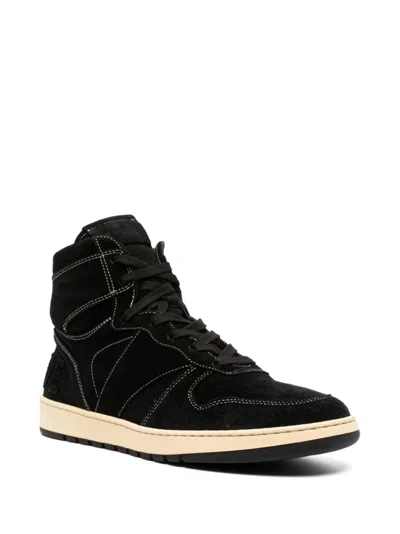 Rhude Black Rhecess High-top Suede Sneakers