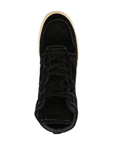 Rhude Black Rhecess High-top Suede Sneakers