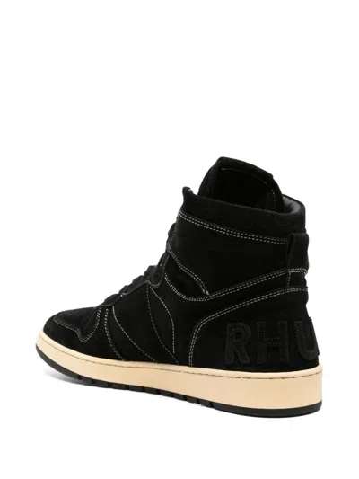 Rhude Black Rhecess High-top Suede Sneakers