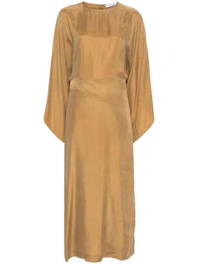 Rodebjer Dreana Twill Maxi Dress In Brown