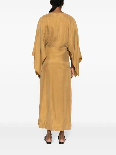 Rodebjer Dreana Twill Maxi Dress In Brown