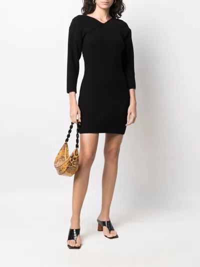 Rodebjer Ribbed-knit V-neck Dress In Black