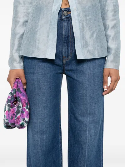 Rodebjer Straight-leg Cropped Jeans In Blue