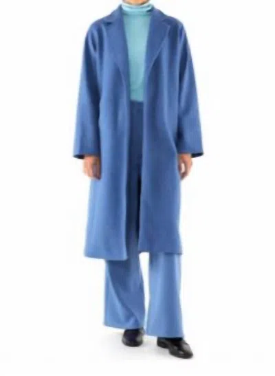 COMPAÑÍA FANTÁSTICA MIDI COAT WITH LAPEL COLLAR IN BLUE 
