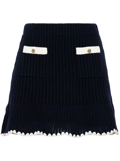Self-portrait Crochet Mini Skirt