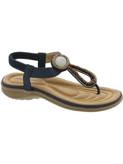 Wanderlust Allta Womens Faux Suede Casual T-strap Sandals In Black