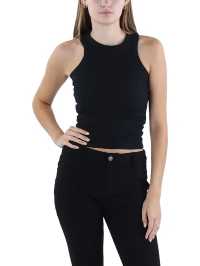 Crave Fame Juniors Womens Ribbed Daytime Tank Top In Black