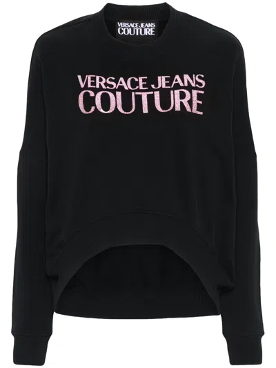 Versace Jeans Couture Cropped Fit Sweatshirt With Bold Logo Detail