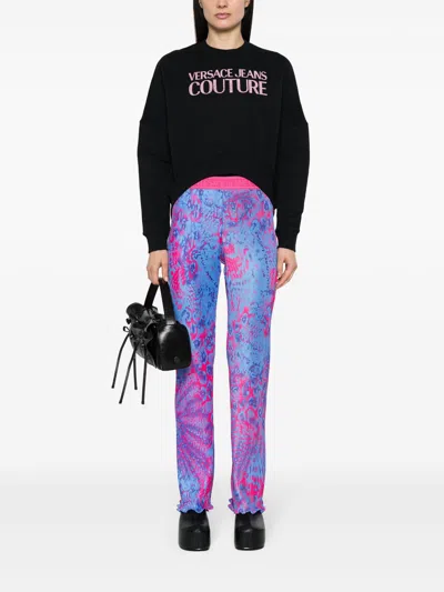 Versace Jeans Couture Cropped Fit Sweatshirt With Bold Logo Detail