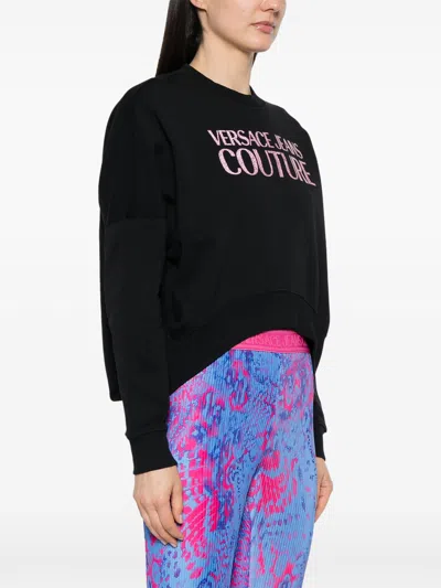 Versace Jeans Couture Cropped Fit Sweatshirt With Bold Logo Detail
