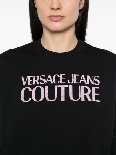 Versace Jeans Couture Cropped Fit Sweatshirt With Bold Logo Detail
