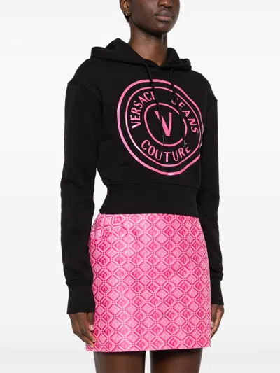 Versace Jeans Couture Logo-print Cropped Hoodie