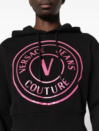 Versace Jeans Couture Logo-print Cropped Hoodie