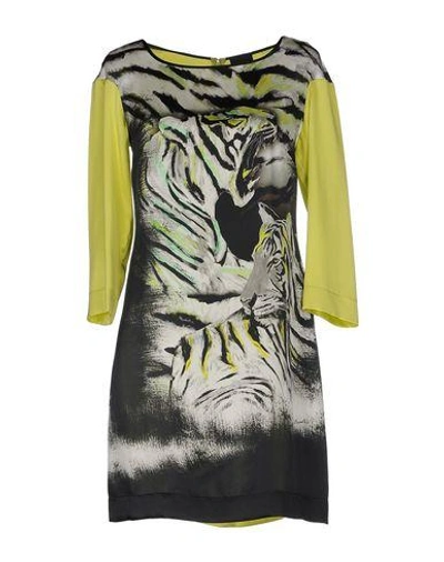 Shop Just Cavalli Short Dress In Acid Green