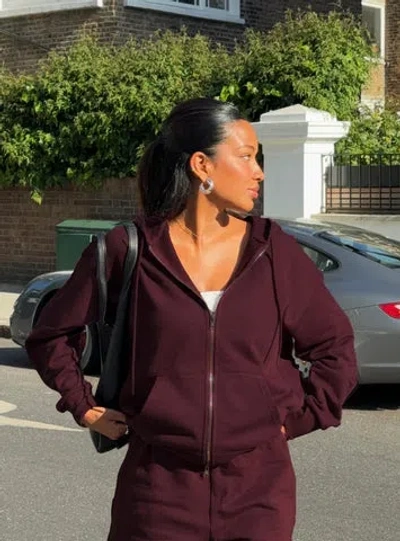 Princess Polly Lower Impact All Day Oversized Hoodie In Wine