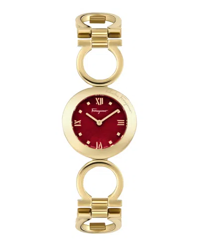 Ferragamo Gancino Bracelet Watch Woman Wrist Watch Gold Size Onesize Stainless Steel In Gold