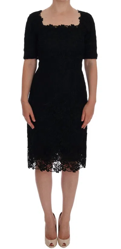 Dolce & Gabbana Elegant Black Knee-length Sheath Dress