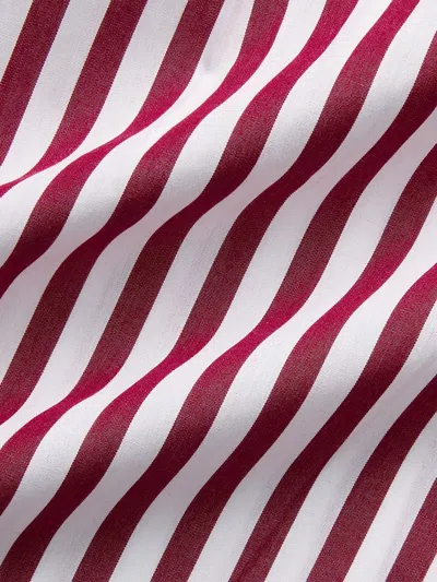 Polo Ralph Lauren Striped Cotton Poplin Shirt In Red