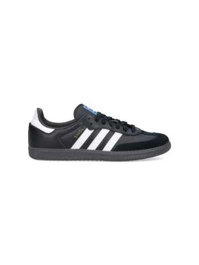 Adidas Originals Samba Og Logo-print Leather Low-top Trainers In Black