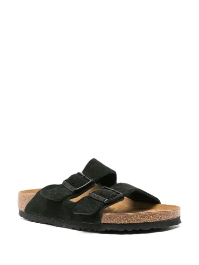 Birkenstock Soft Footbed Arizona Slides In Black