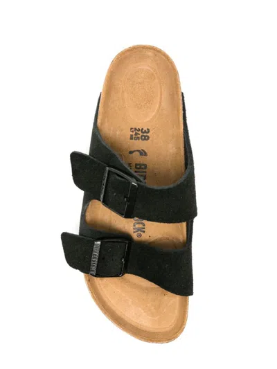 Birkenstock Soft Footbed Arizona Slides In Black