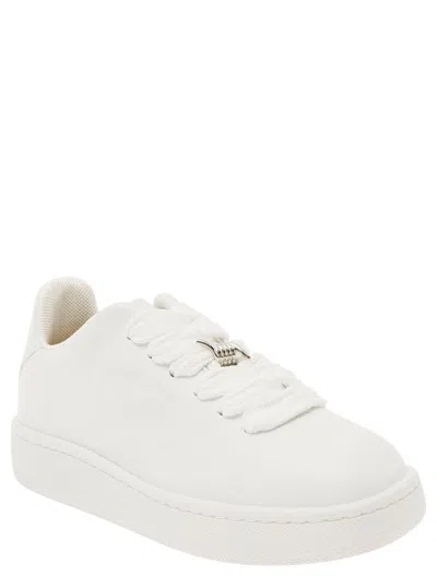 Burberry Women Box Sneaker In Leather In White