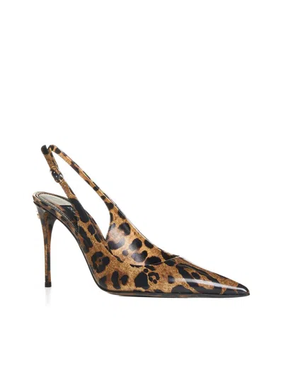 Dolce & Gabbana Luxurious Leopard Printed Slingback Pumps For Women In Multicolor