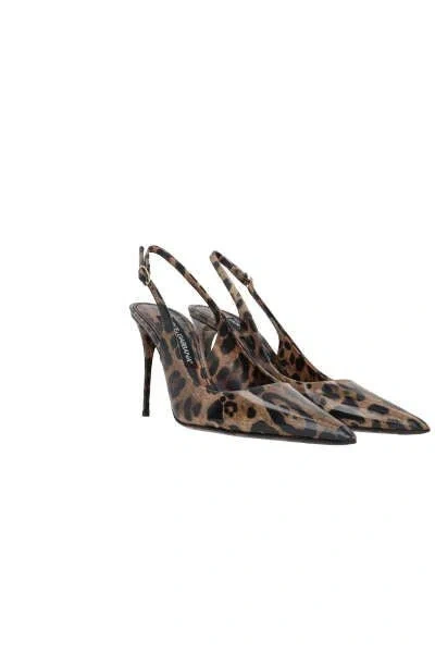 Dolce & Gabbana Luxurious Leopard Printed Slingback Pumps For Women In Multicolor