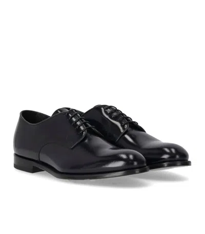 Doucal's Man Lace-up Shoes Midnight Blue Size 6.5 Soft Leather In Blue
