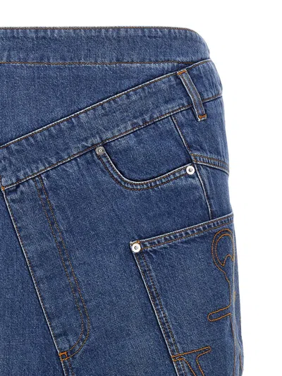 Jw Anderson Jwanchor Twisted Midi Skirt In Blue