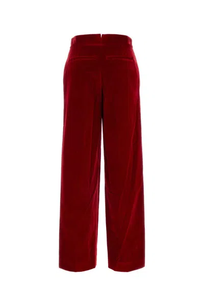 Jw Anderson Pantalone In Velluto Rosso Donna In Red