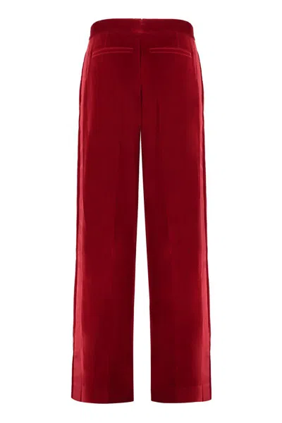 Jw Anderson Pantalone In Velluto Rosso Donna In Red