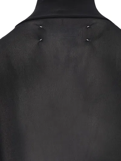 Maison Margiela Transparent High-neck Bodysuit In Black Viscose Jersey In Black