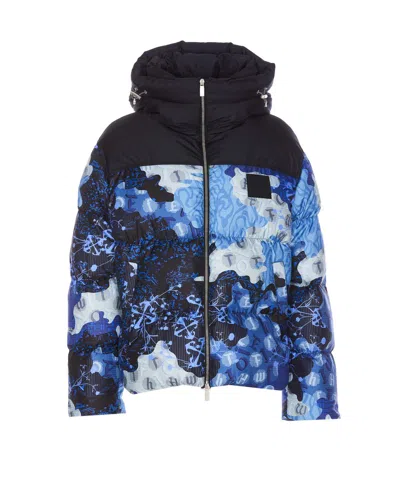 Off-white Rip Down Puffer Jacket In Multicolour