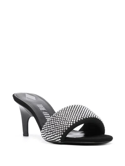 Attico The  Woman Sandals Black Size 8 Textile Fibers In Black