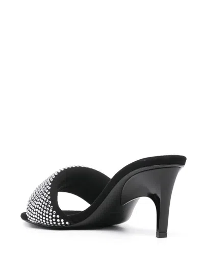 Attico The  Woman Sandals Black Size 8 Textile Fibers In Black