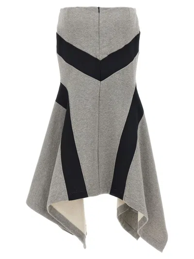 Attico Asymmetrical Maxi Skirt In Gray