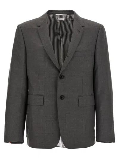 Thom Browne Super 120s Single-breasted Blazer In Gray