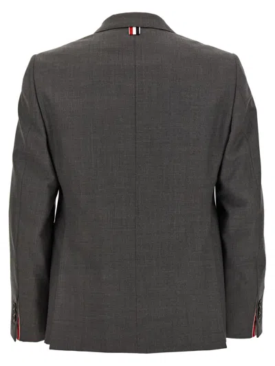 Thom Browne Super 120s Single-breasted Blazer In Gray