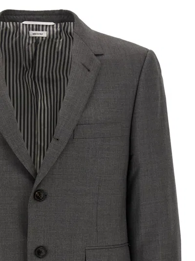 Thom Browne Super 120s Single-breasted Blazer In Gray