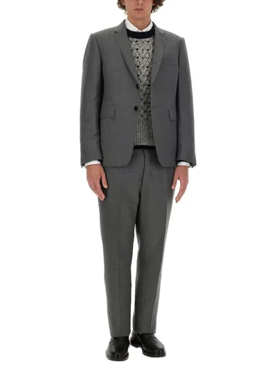 Thom Browne Super 120s Single-breasted Blazer In Gray