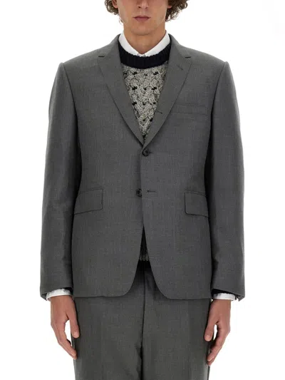 Thom Browne Super 120s Single-breasted Blazer In Gray